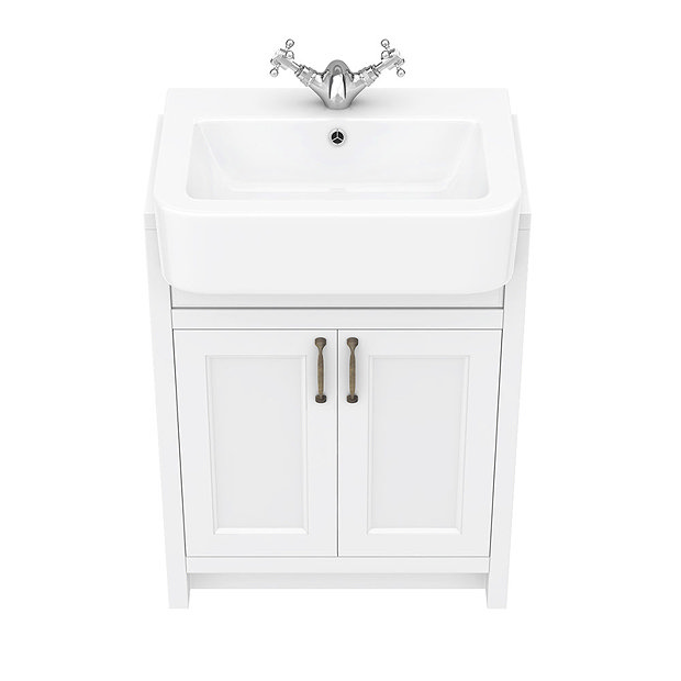 Chatsworth Traditional White Semi-Recessed Vanity - 600mm Wide  Standard Large Image