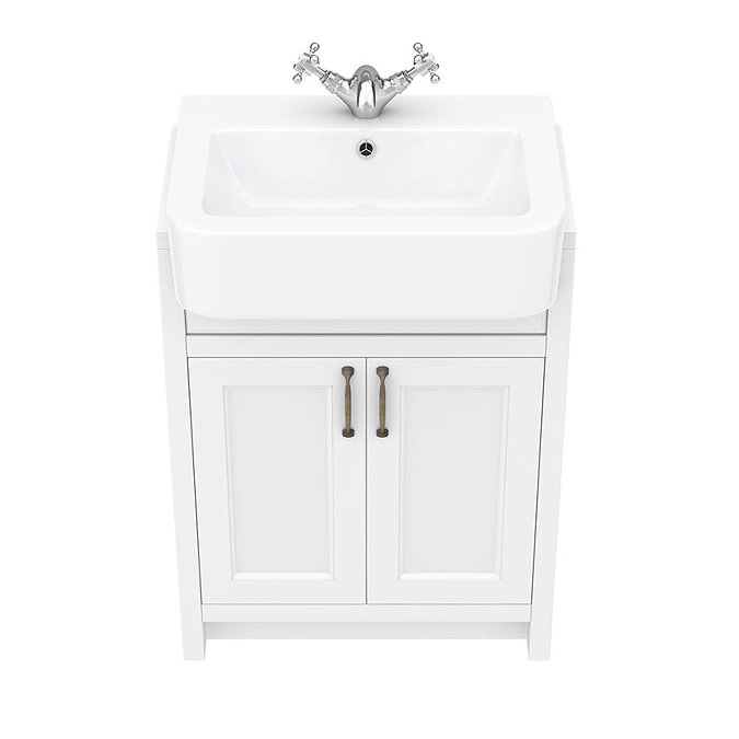 Chatsworth Traditional White Semi-Recessed Vanity - 600mm Wide  Standard Large Image