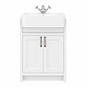 Chatsworth Traditional White Semi-Recessed Vanity - 600mm Wide  In Bathroom Large Image