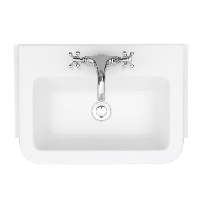 Chatsworth Traditional White Semi-Recessed Vanity - 600mm Wide  Newest Large Image