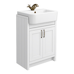 Chatsworth Traditional White Semi-Recessed Vanity - 600mm Wide