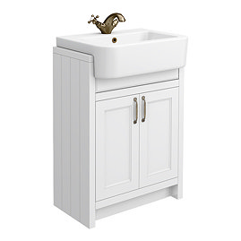 Chatsworth Traditional White Semi-Recessed Vanity - 600mm Wide