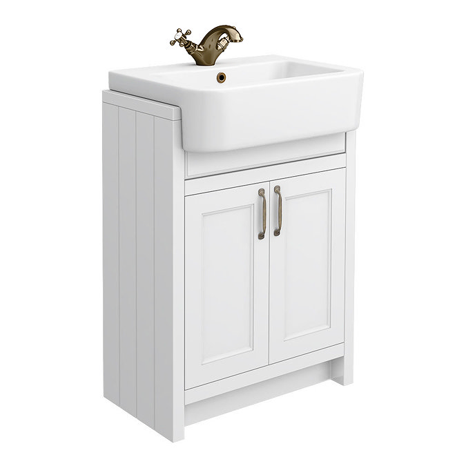 Chatsworth Traditional White Semi-Recessed Vanity - 600mm Wide