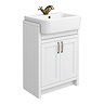 Chatsworth Traditional White Semi-Recessed Vanity - 600mm Wide