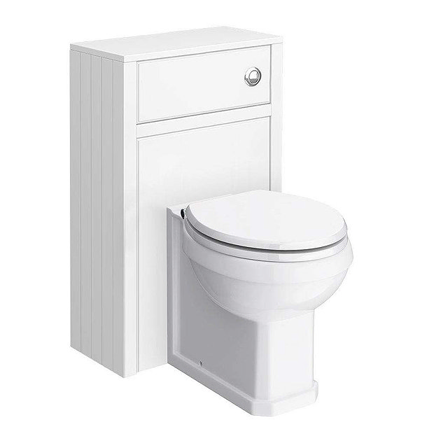 Chatsworth Traditional White Semi-Recessed Vanity Unit + Toilet Package  Feature Large Image
