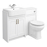 Chatsworth Traditional White Semi-Recessed Vanity Unit + Toilet Package  In Bathroom Large Image