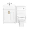 Chatsworth Traditional White Semi-Recessed Vanity Unit + Toilet Package  Newest Large Image