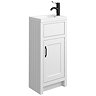 Chatsworth Traditional White Small Vanity - 400mm Wide with Matt Black Handle