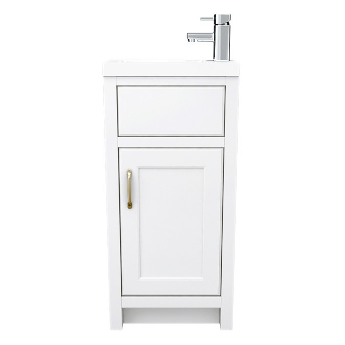 Chatsworth Traditional White Small Vanity - 400mm Wide  In Bathroom Large Image