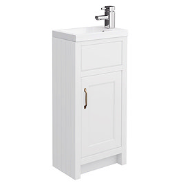 Chatsworth Traditional White Small Vanity - 400mm Wide Large Image