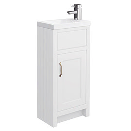 Chatsworth Traditional White Small Vanity - 400mm Wide Large Image