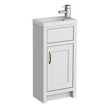 Chatsworth Traditional White Small Vanity - 400mm Wide Feature Large Image