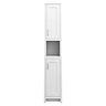 Chatsworth Traditional White Tall Cabinet with Chrome Handles