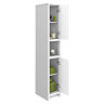 Chatsworth Traditional White Tall Cabinet with Chrome Handles