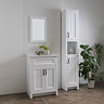 Chatsworth Traditional White Tall Cabinet with Matt Black Handles