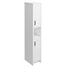 Chatsworth Traditional White Tall Cabinet with Matt Black Handles Large Image