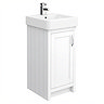 Chatsworth Traditional White Vanity - 425mm Wide with Chrome Handle