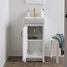 Chatsworth Traditional White Vanity - 425mm Wide with Matt Black Handle