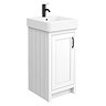 Chatsworth Traditional White Vanity - 425mm Wide with Matt Black Handle