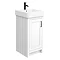 Chatsworth Traditional White Vanity - 425mm Wide with Matt Black Handle Large Image