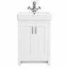 Chatsworth Traditional White Vanity - 560mm Wide with Chrome Handles