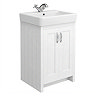 Chatsworth Traditional White Vanity - 560mm Wide with Chrome Handles