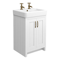 Chatsworth Traditional White Vanity (560mm Wide - 2 Tap Hole)