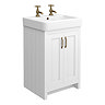 Chatsworth Traditional White Vanity (560mm Wide - 2 Tap Hole)