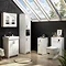 Chatsworth Traditional White Vanity - 560mm Wide with Matt Black Handles  Feature Large Image