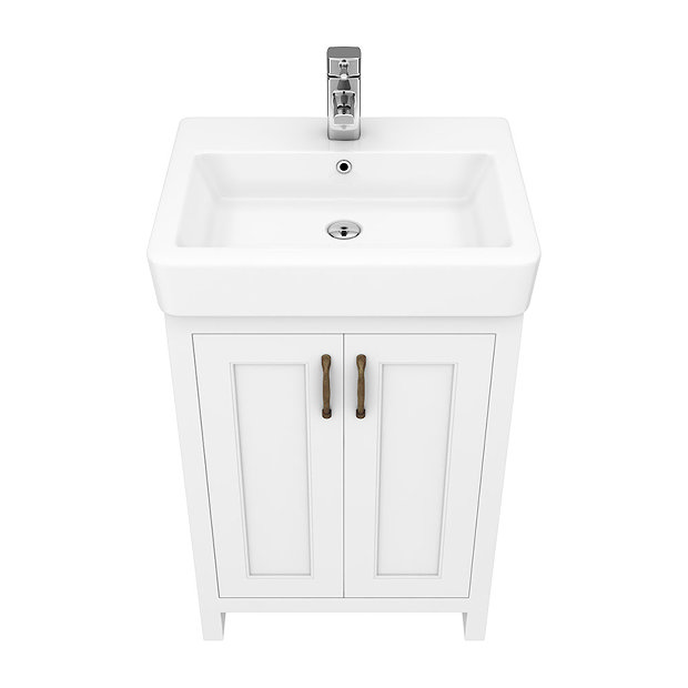 Chatsworth Traditional White Vanity - 560mm Wide  In Bathroom Large Image