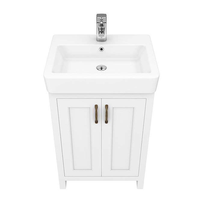 Chatsworth Traditional White Vanity - 560mm Wide  In Bathroom Large Image