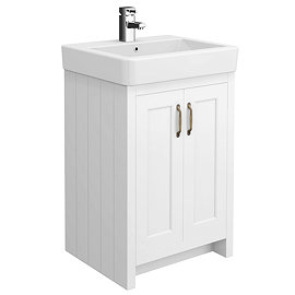 Chatsworth Traditional White Vanity - 560mm Wide Large Image