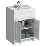 Chatsworth Traditional White Vanity 620mm Wide with Chrome Handles
