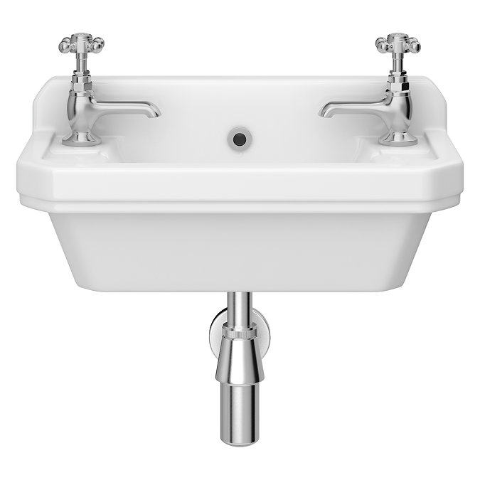 Chatsworth Wall Hung Cloakroom Basin with Upstand (515mm Wide - 2 Tap Hole)