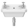 Chatsworth Wall Hung Cloakroom Basin with Upstand (515mm Wide - 2 Tap Hole)