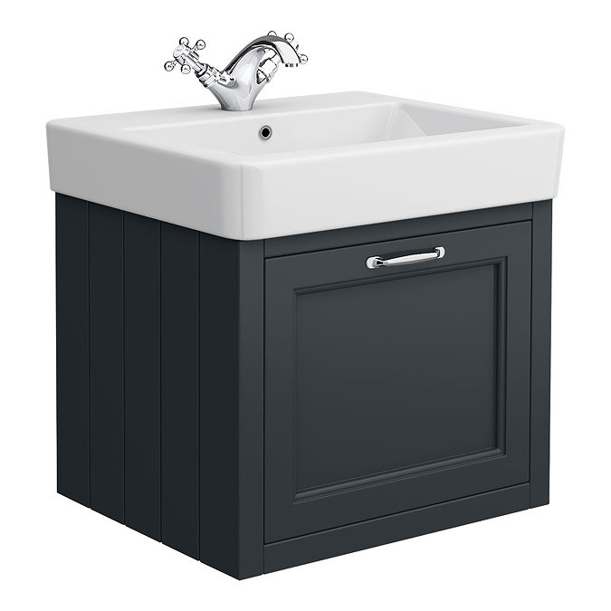 Chatsworth Wall Hung Graphite Vanity with Chrome Handle & Low Level Toilet Standard Large Image