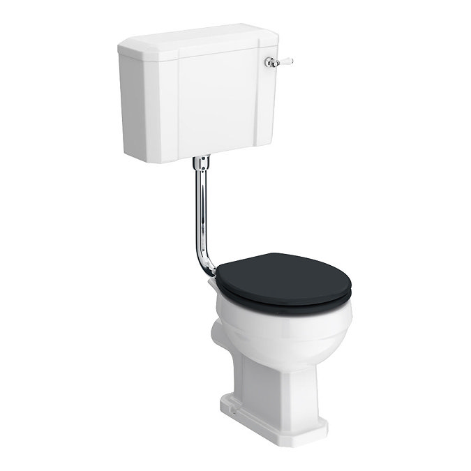 Chatsworth Wall Hung Graphite Vanity with Chrome Handle & Low Level Toilet In Bathroom Large Image