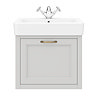Chatsworth Wall Hung Grey Vanity with Brass Handle & Low Level Toilet  Profile Large Image