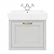 Chatsworth Wall Hung Grey Vanity with Brass Handle & Low Level Toilet  Profile Large Image