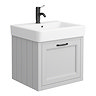 Chatsworth Wall Hung Grey Vanity with Matt Black Handle & Low Level Toilet  Profile Large Image