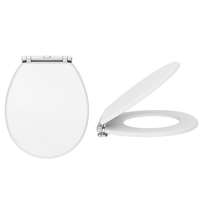Chatsworth Wall Hung White Vanity with Brass Handle & Low Level Toilet  additional Large Image