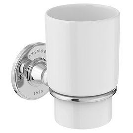 Chatsworth 1928 Wall Mounted Ceramic Toothbrush Holder - Chrome
