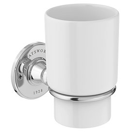 Chatsworth 1928 Wall Mounted Ceramic Toothbrush Holder - Chrome