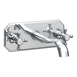 Chatsworth 1928 Wall Mounted Crosshead Bath Filler with Faceplate - Chrome