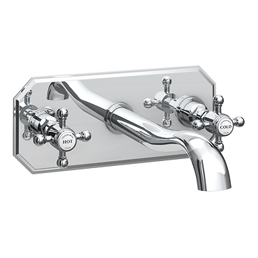 Chatsworth Wall Mounted Crosshead Bath Filler with Faceplate - Chrome