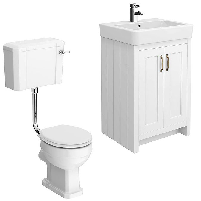 Chatsworth White 4-Piece Low Level Bathroom Suite  In Bathroom Large Image