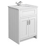 Chatsworth White 610mm Vanity with White Marble Basin Top with Chrome Handles