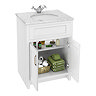 Chatsworth White 610mm Vanity with White Marble Basin Top  Profile Large Image
