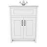 Chatsworth White 610mm Vanity with White Marble Basin Top  Standard Large Image