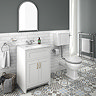 Chatsworth White 610mm Vanity with White Marble Basin Top  additional Large Image